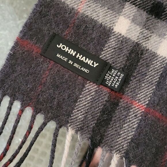 JOHN HANLY VIRGIN WOOL SCARF - Picture 2 of 6